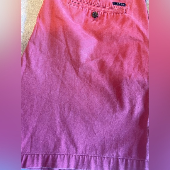 - Chaps Men’s Casual Flat Front Shorts 100% Cotton  Red Leaf in Color Size 42 - Picture 10 of 10